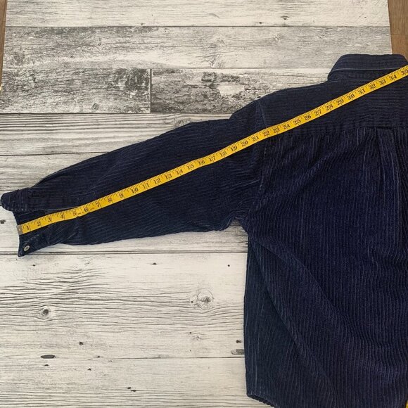 Vintage 90s Levi's White Label Shirt Blue Thick Corduroy Shacket - Picture 11 of 11